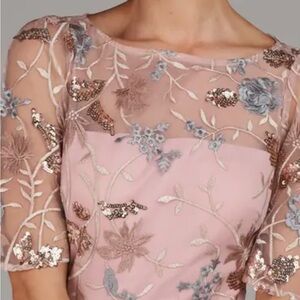 Beautiful “Daphne “ dress by JS Collections size 16, embroidery/sequin mix.